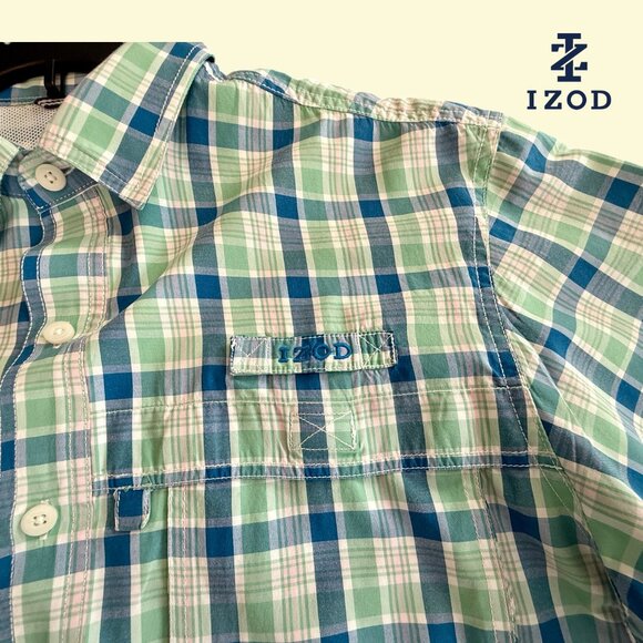 IZOD Men's SurfCaster Cooling Sports Fishing Short Sleeve Button Down Shirt - Picture 4 of 10